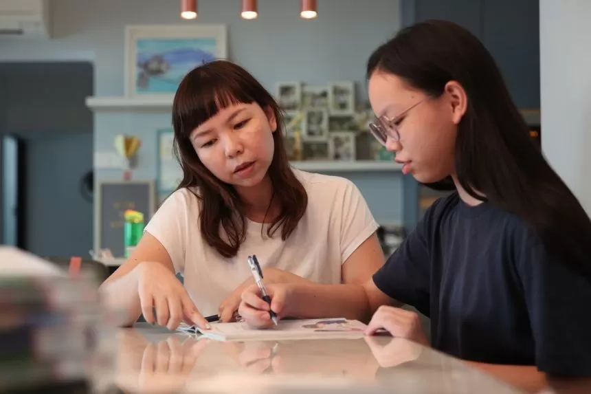 Ms June Yong and daughter Vera